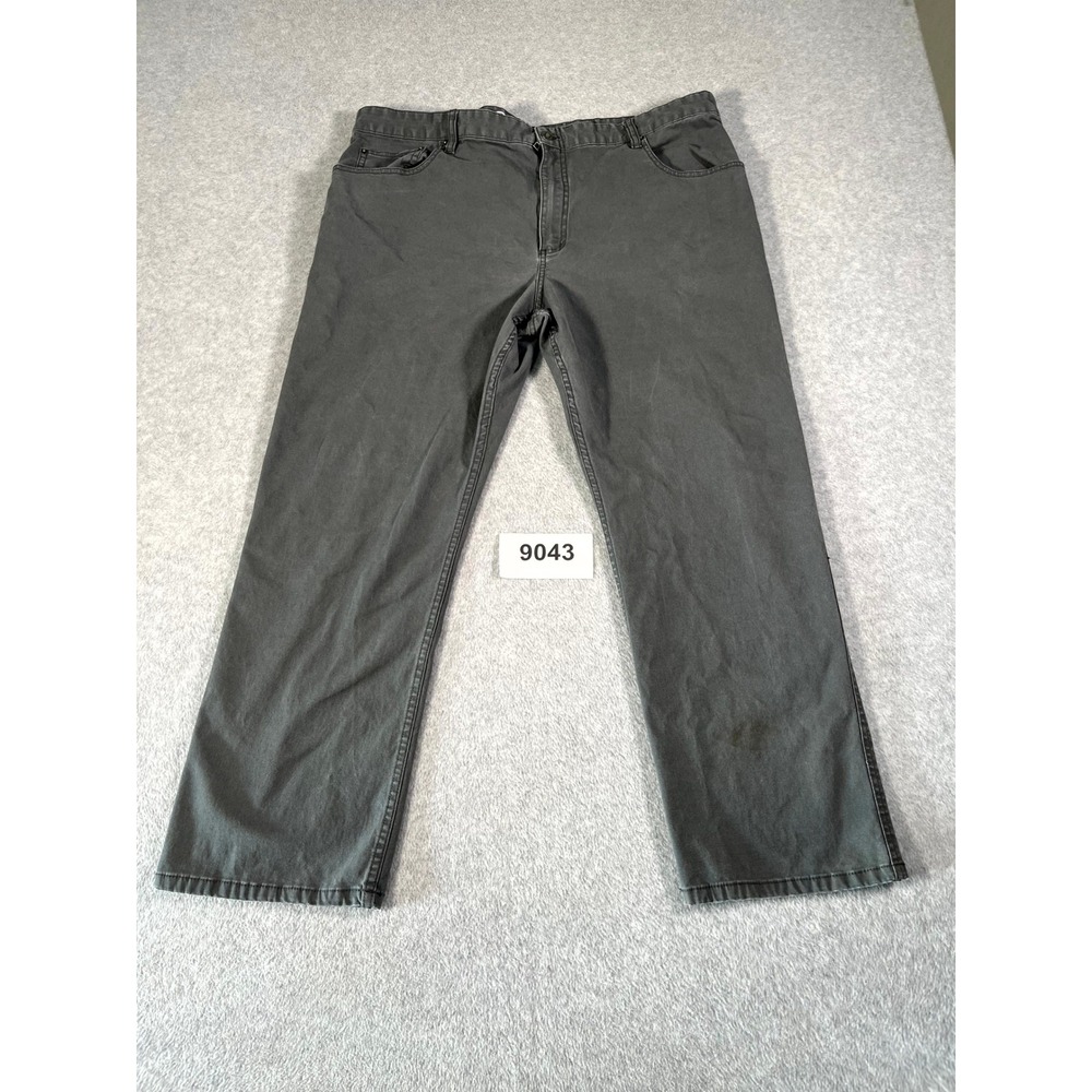 Magellan Outdoors Pants Mens 42x30 Gray Cotton‎ Stretch Flat Front Straight Leg